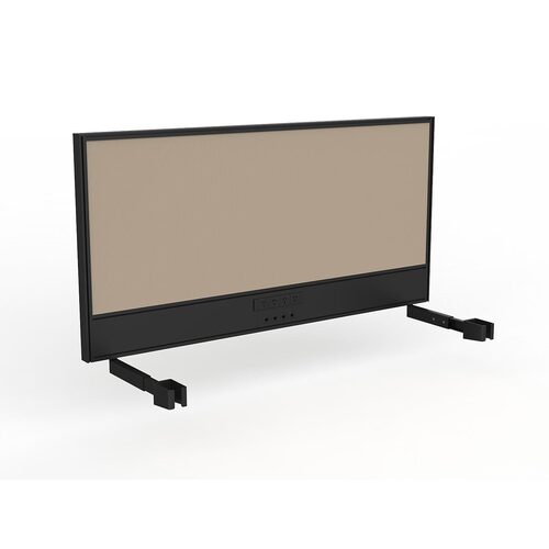 Studio Screen For Single Sided Desk Power/data 1600 Camel In Black