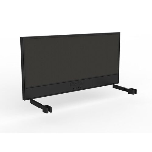 Studio Screen For Single Sided Desk Power/data 1600 Charcoal In Black