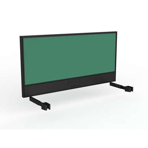 Studio Screen For Single Sided Desk Power/data 1600 Fern Green In Black