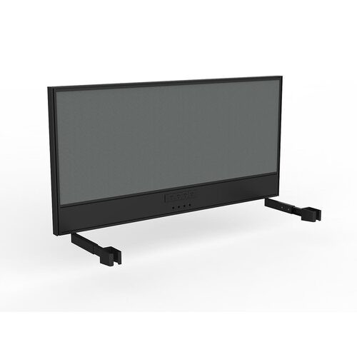Studio Screen For Single Sided Desk Power/data 1600 Grey In Black