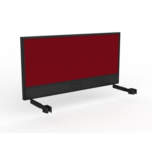 Studio Screen For Single Sided Desk Power/data 1600 Red In Black