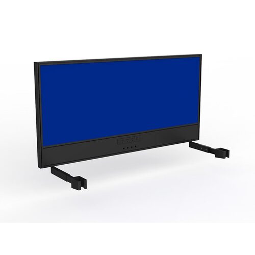 Studio Screen For Single Sided Desk Power/data 1600 Sky Blue In Black