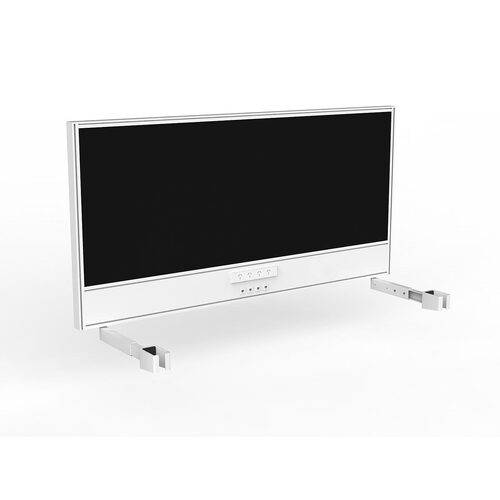 Studio Screen For Single Sided Desk Power/data 1600 Black In White