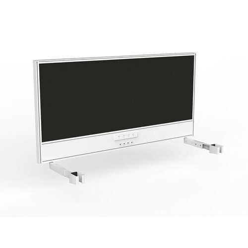 Studio Screen For Single Sided Desk Power/data 1600 Black In White