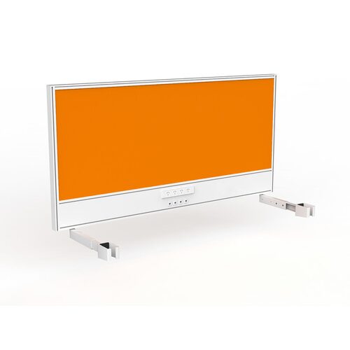 Studio Screen For Single Sided Desk Power/data 1600 Bright Orange In White