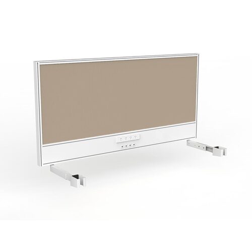 Studio Screen For Single Sided Desk Power/data 1600 Camel In White