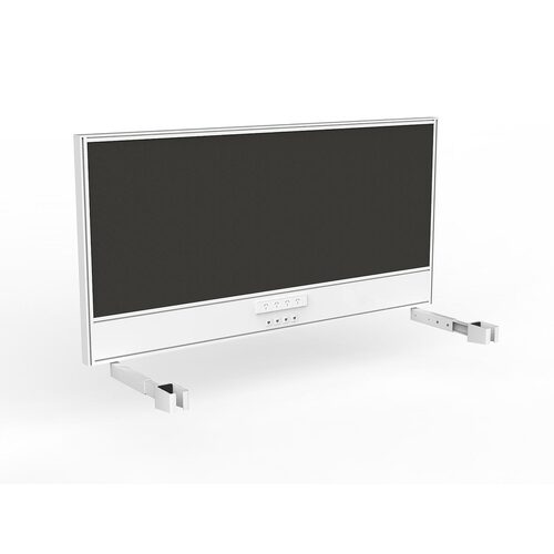 Studio Screen For Single Sided Desk Power/data 1600 Charcoal In White