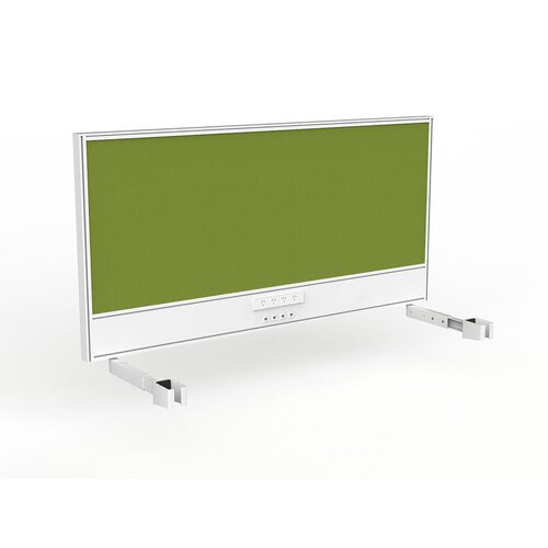 Studio Screen For Single Sided Desk Power/data 1600 Green In White