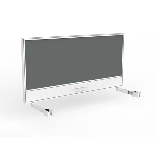 Studio Screen For Single Sided Desk Power/data 1600 Grey In White