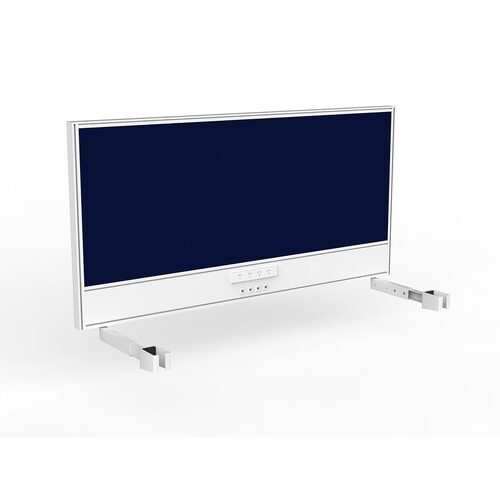 Studio Screen For Single Sided Desk Power/data 1600 Navy In White