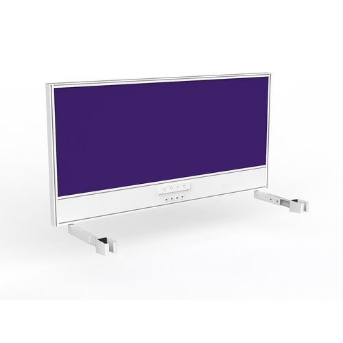 Studio Screen For Single Sided Desk Power/data 1600 Plum In White
