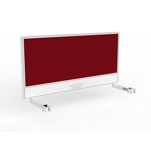 Studio Screen For Single Sided Desk Power/data 1600 Red In White