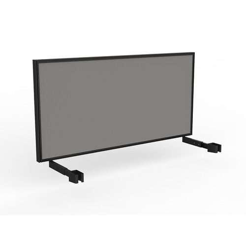 Studio Screen For Single Sided Desk 1600 Alloy Grey In Black