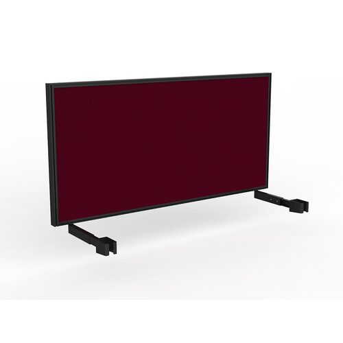 Studio Screen For Single Sided Desk 1600 Ruby Red In Black