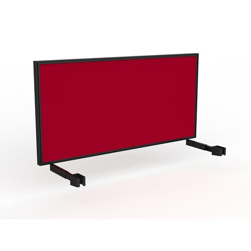 Studio Screen For Single Sided Desk 1600 Tomato Red In Black