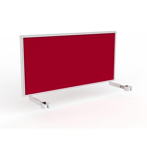 Studio Screen For Single Sided Desk 1600 Tomato Red In White