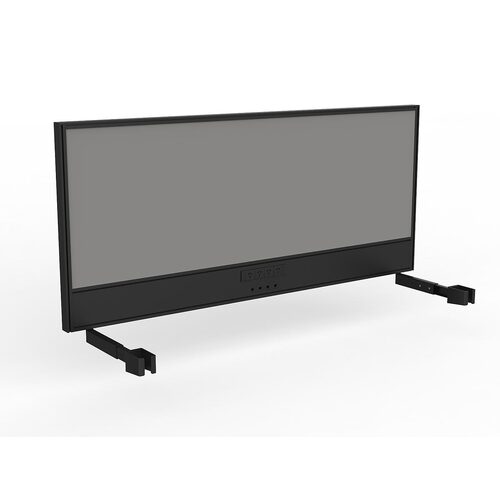 Studio Screen For Single Sided Desk Power/data 1800 Alloy Grey In Black