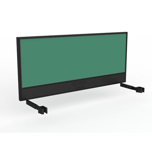 Studio Screen For Single Sided Desk Power/data 1800 Fern Green In Black