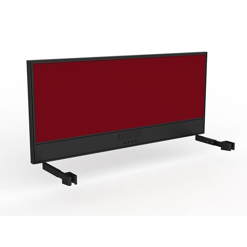 Studio Screen For Single Sided Desk Power/data 1800 Red In Black