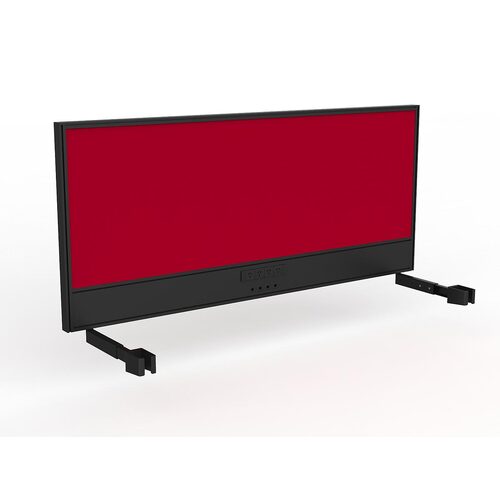 Studio Screen For Single Sided Desk Power/data 1800 Tomato Red In Black