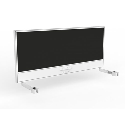 Studio Screen For Single Sided Desk Power/data 1800 Black In White
