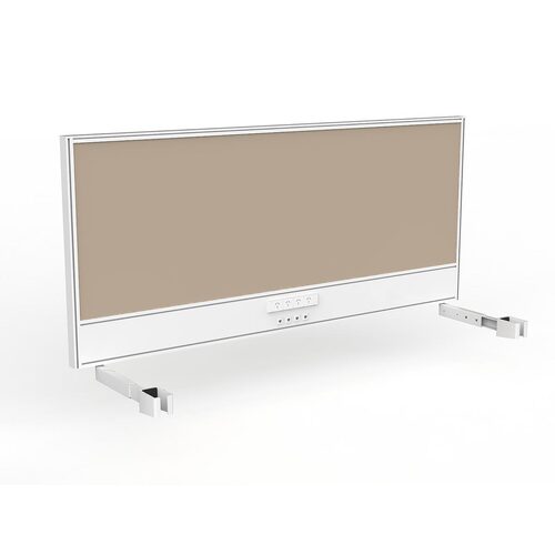 Studio Screen For Single Sided Desk Power/data 1800 Camel In White
