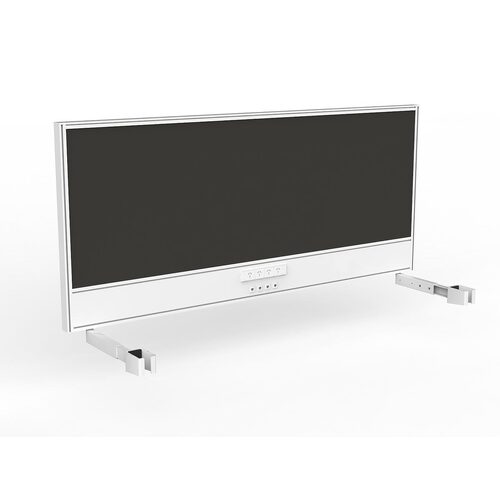 Studio Screen For Single Sided Desk Power/data 1800 Charcoal In White