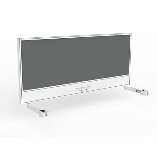 Studio Screen For Single Sided Desk Power/data 1800 Grey In White