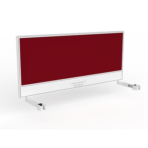 Studio Screen For Single Sided Desk Power/data 1800 Red In White