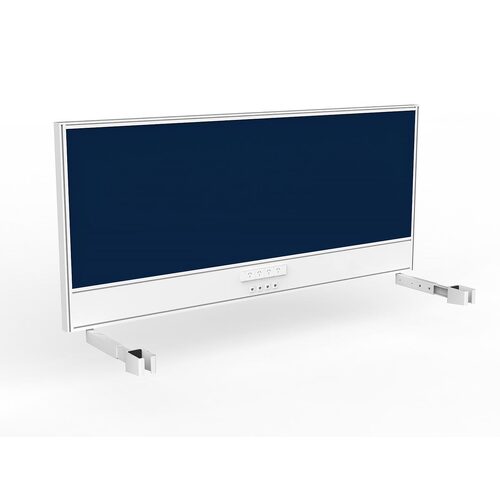 Studio Screen For Single Sided Desk Power/data 1800 Steel Blue In White