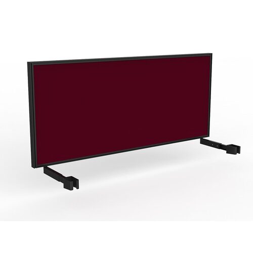 Studio Screen For Single Sided Desk 1800 Ruby Red In Black