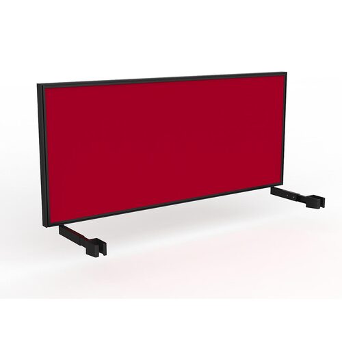 Studio Screen For Single Sided Desk 1800 Tomato Red In Black