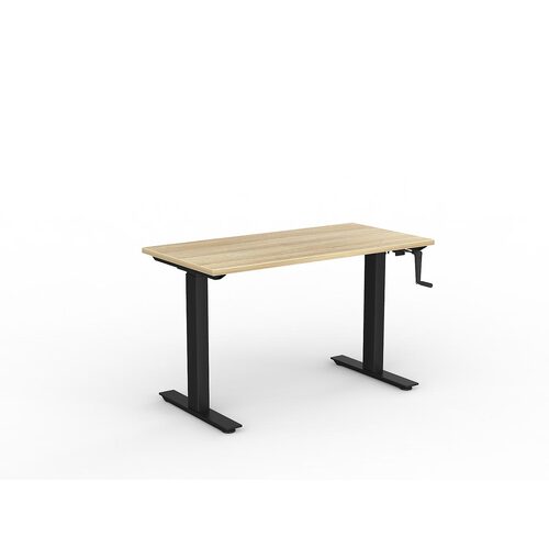 Agile Wind-Up Desk 1200 X 600 New Oak Over Black