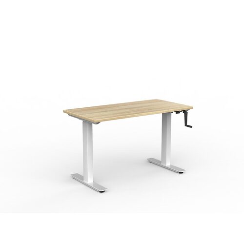 Agile Wind-Up Desk 1200 X 600 New Oak Over White