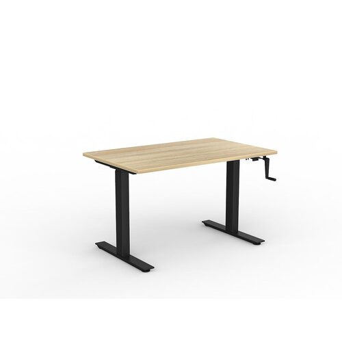 Agile Wind-Up Desk 1200 X 750 New Oak Over Black