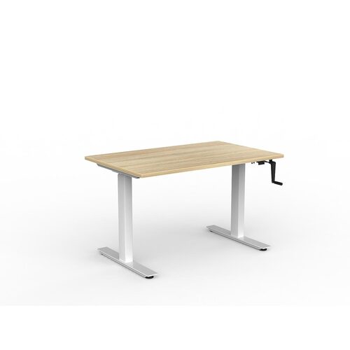 Agile Wind-Up Desk 1200 X 750 New Oak Over White