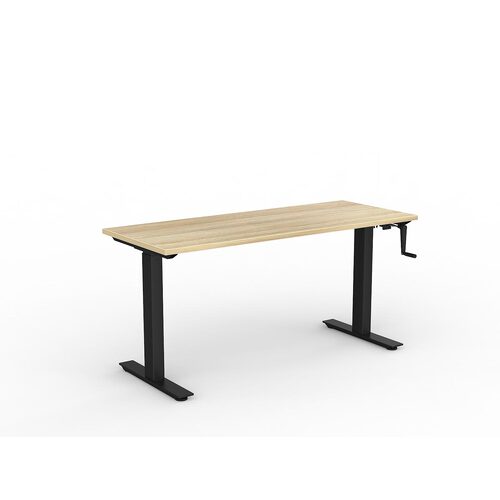 Agile Wind-Up Desk 1500 X 600 New Oak Over Black