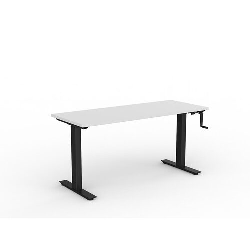 Agile Wind-Up Desk 1500 X 600 White Over Black