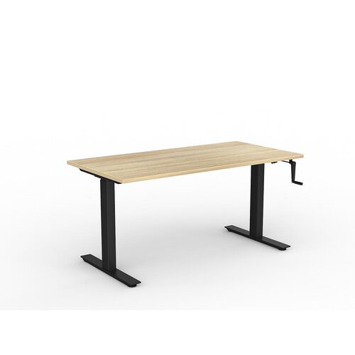 Agile Wind-Up Desk 1500 X 750 New Oak Over Black