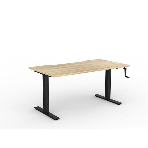 Agile Wind-Up Desk 1500 X 800 New Oak Over Black