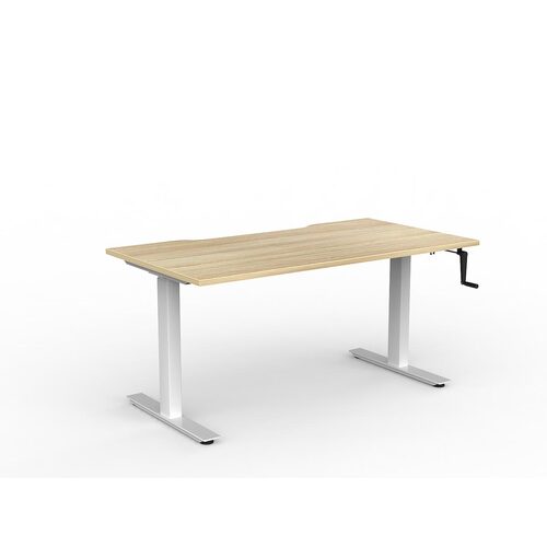 Agile Wind-Up Desk 1500 X 800 New Oak Over White