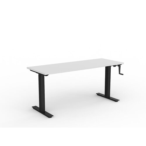 Agile Wind-Up Desk 1600 X 600 White Over Black