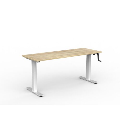 Agile Wind-Up Desk 1600 X 600 New Oak Over White