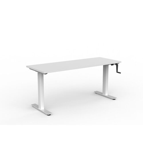 Agile Wind-Up Desk 1600 X 600 White Over White