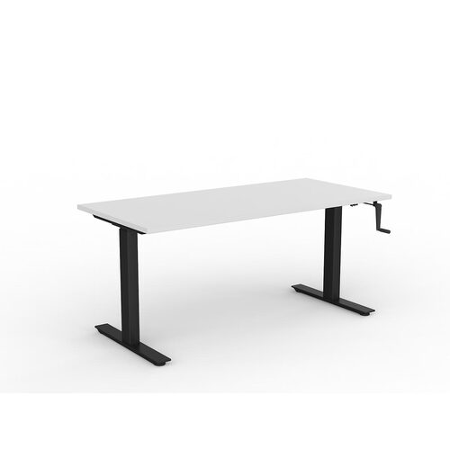 Agile Wind-Up Desk 1600 X 750 White Over Black