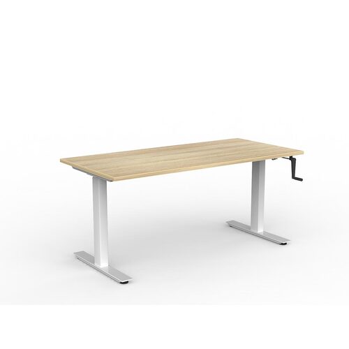 Agile Wind-Up Desk 1600 X 750 New Oak Over White