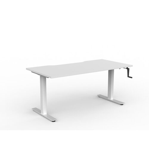 Agile Wind-Up Desk 1600 X 800 White Over White