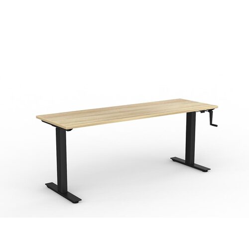 Agile Wind-Up Desk 1800 X 600 New Oak Over Black