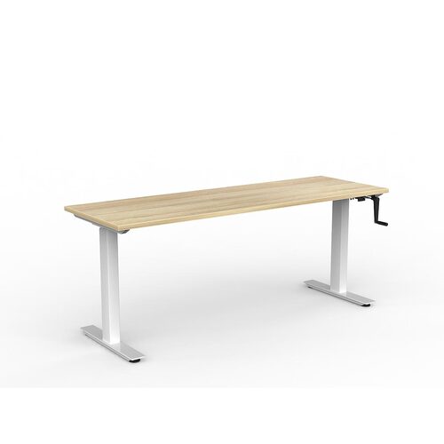 Agile Wind-Up Desk 1800 X 600 New Oak Over White