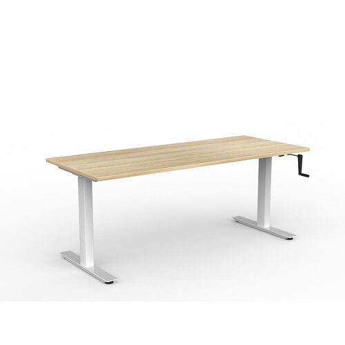Agile Wind-Up Desk 1800 X 750 New Oak Over White